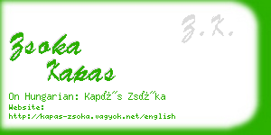 zsoka kapas business card